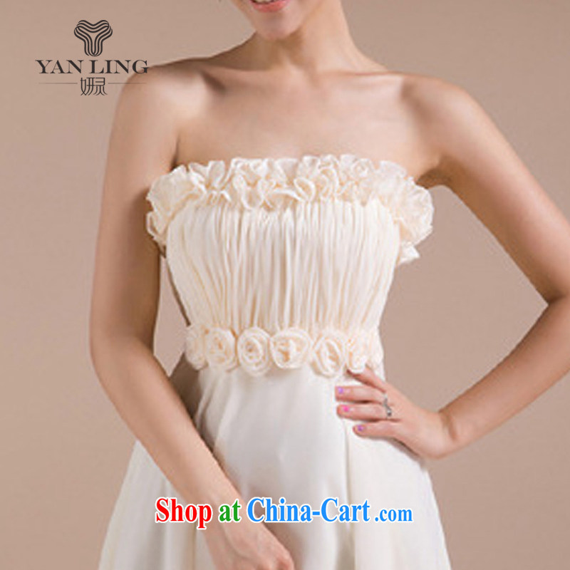 2015 new erase chest handmade lace waist three-dimensional flowers small dress champagne color XXL, her spirit, and, on-line shopping