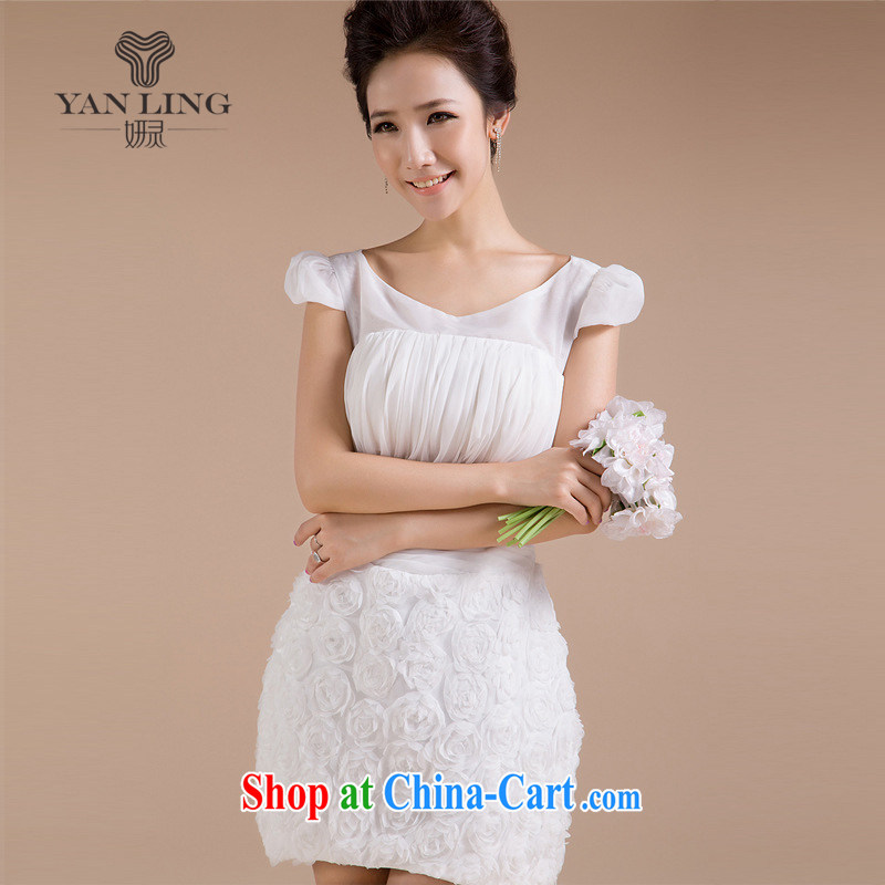 2015 New Dual shoulder strap skirts dresses with flowers sweet and elegant small dress LF 146 white XXL, her spirit, and, shopping on the Internet