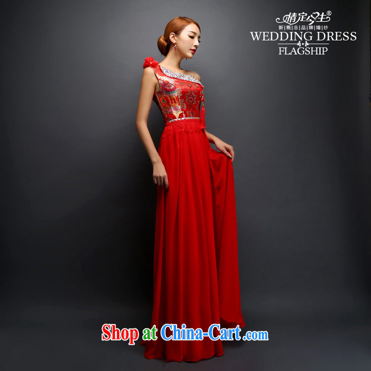 The code and the temporal single shoulder dresses 2015 new Mary Magdalene toast Chest Service antique wood drill macrame long zipper marriage dress, shoulder, the shawls M pictures, price, brand platters! Elections are good character, the national distribution, so why buy now enjoy more preferential! Health