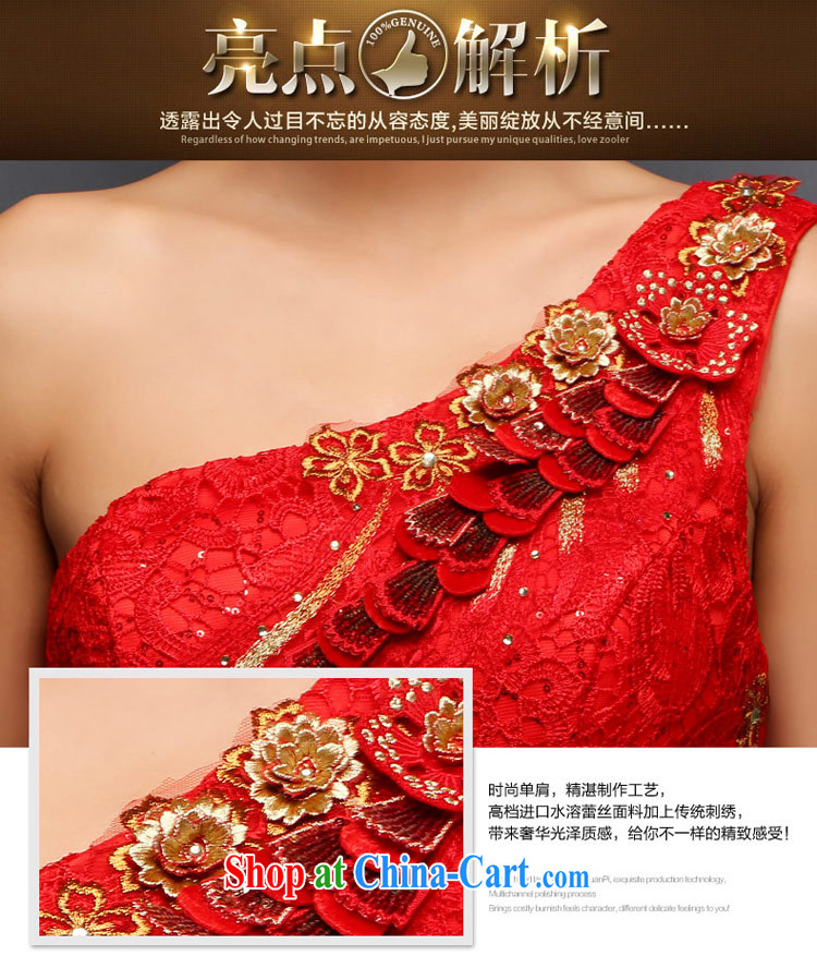 Love Life dress single shoulder bridal toast serving red embroidery, water-soluble lace inserts drill retro crowsfoot sexy dress beauty graphics thin red XS pictures, price, brand platters! Elections are good character, the national distribution, so why buy now enjoy more preferential! Health