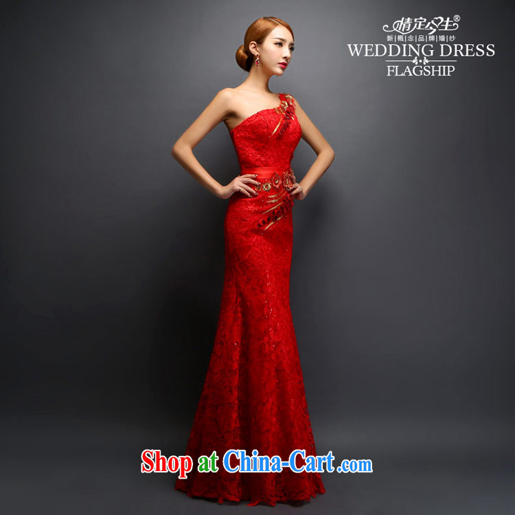 Love Life dress single shoulder bridal toast serving red embroidery, water-soluble lace inserts drill retro crowsfoot sexy dress beauty graphics thin red XS pictures, price, brand platters! Elections are good character, the national distribution, so why buy now enjoy more preferential! Health