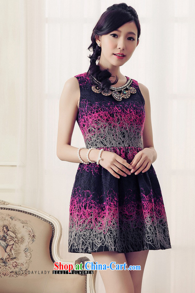 Shallow end (QIAN MO) name Yuan graphics thin beauty activities luxury jewelry sleeveless style small fragrant wind dress dress 6019 purple XXL pictures, price, brand platters! Elections are good character, the national distribution, so why buy now enjoy more preferential! Health