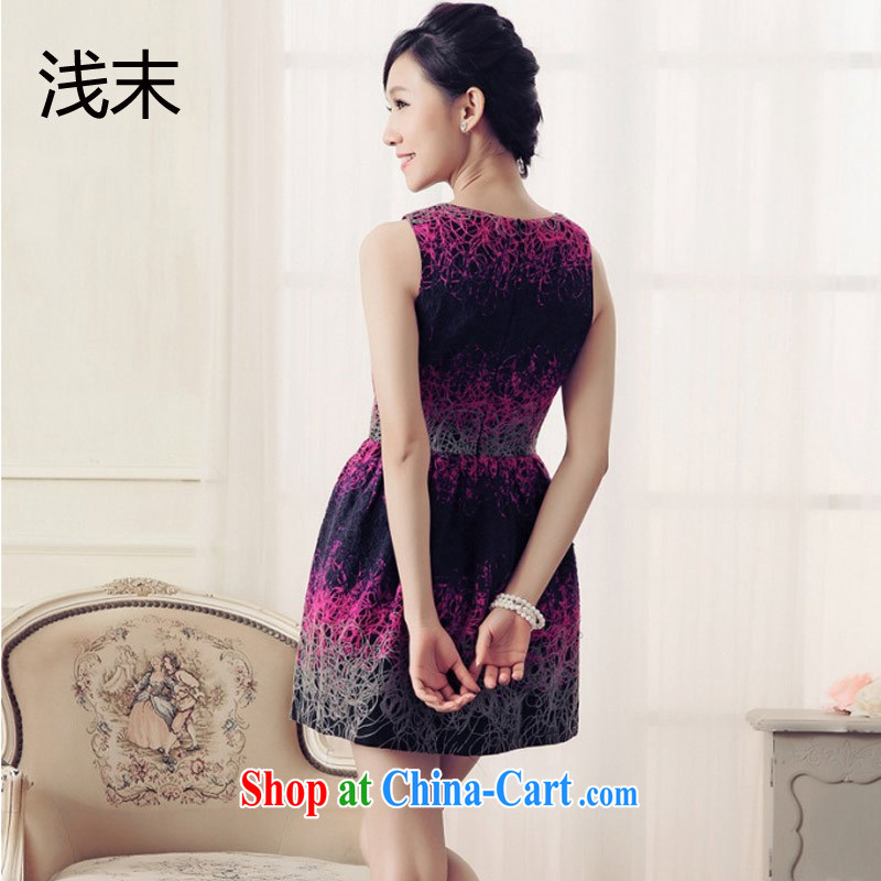 Light (at the end QIAN MO) name Yuan graphics thin beauty activities luxury jewelry sleeveless style small fragrant wind dress dress 6019 purple XXL, shallow end, shopping on the Internet