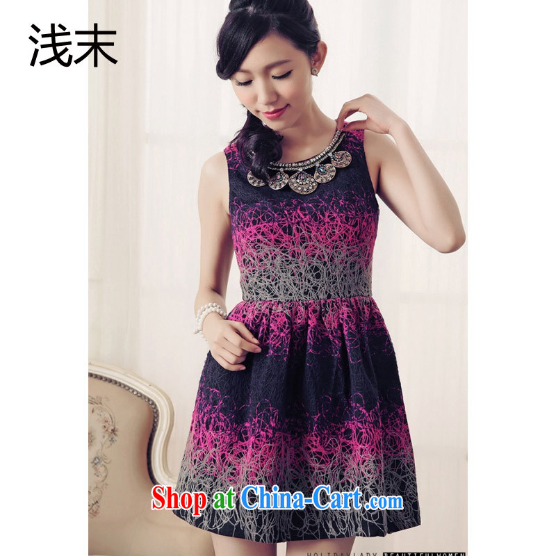 Light (at the end QIAN MO) name Yuan graphics thin beauty activities luxury jewelry sleeveless style small fragrant wind dress dress 6019 purple XXL, shallow end, shopping on the Internet
