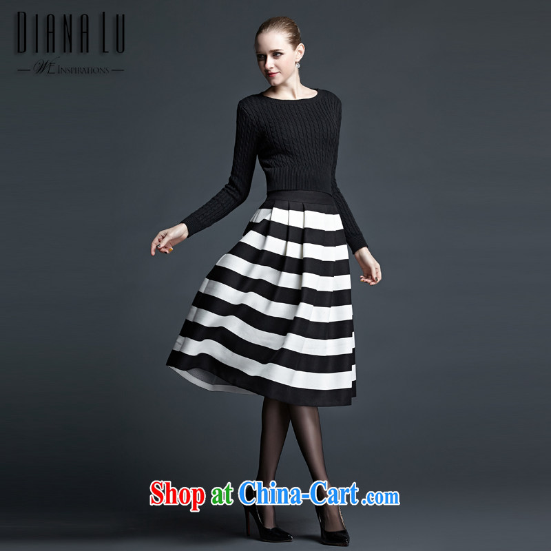 DL Stylish spring, Business and Leisure Short sweater black long skirt Kit black S, DIANA LU, shopping on the Internet