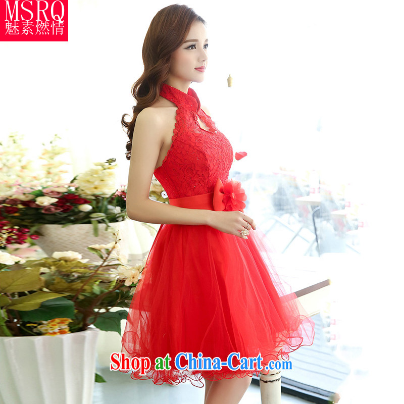 2015 spring and summer new lace + the root by the collar sleeveless dresses the dresses red XL, director of fuel (meisuranqing), shopping on the Internet