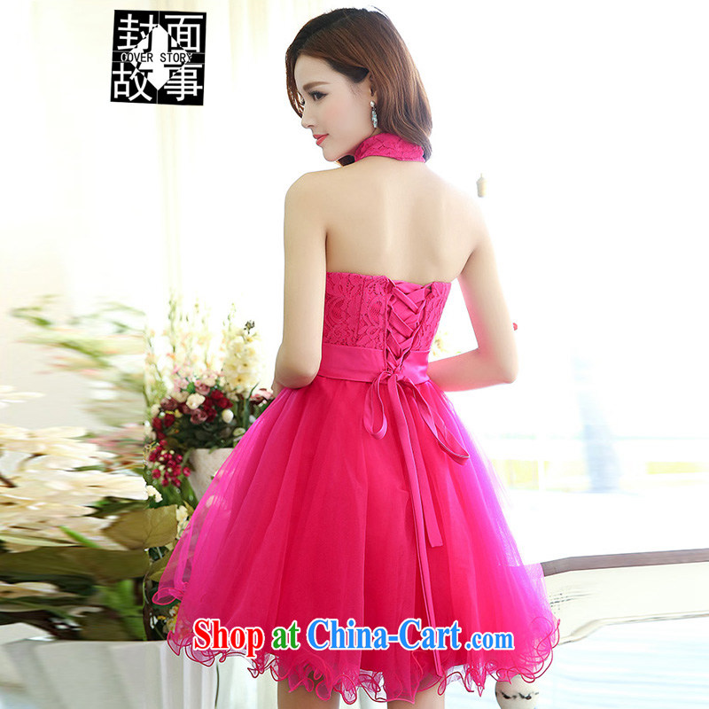 Cover Story 2015 New Beauty video thin and elegant lace bridal toast dress bridesmaid toast with three-dimensional flowers shaggy dress dress dress pink XL, the cover story (cover story), online shopping