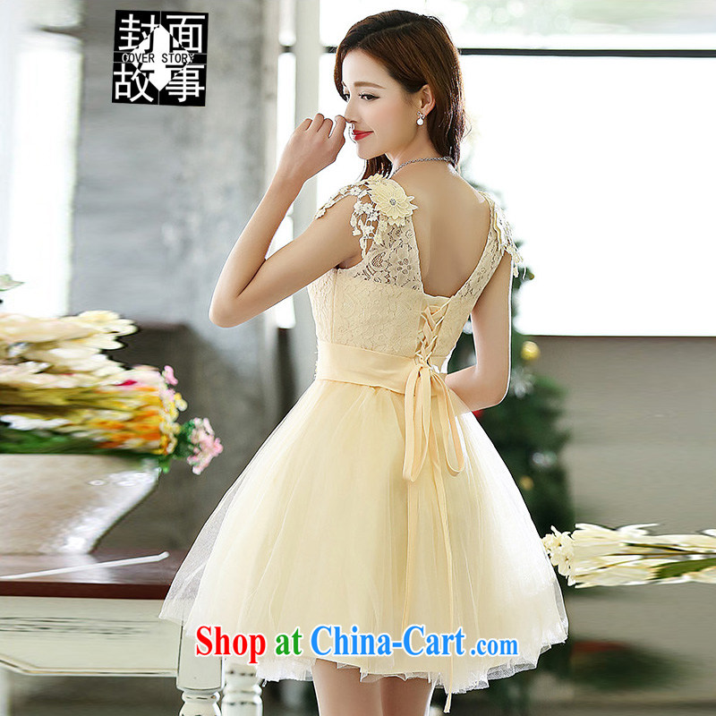 Cover Story 2015 Korean three-dimensional flower back married women with dresses back door bows dress dress wedding bridesmaid dress female Red M, the cover story (cover story), and shopping on the Internet