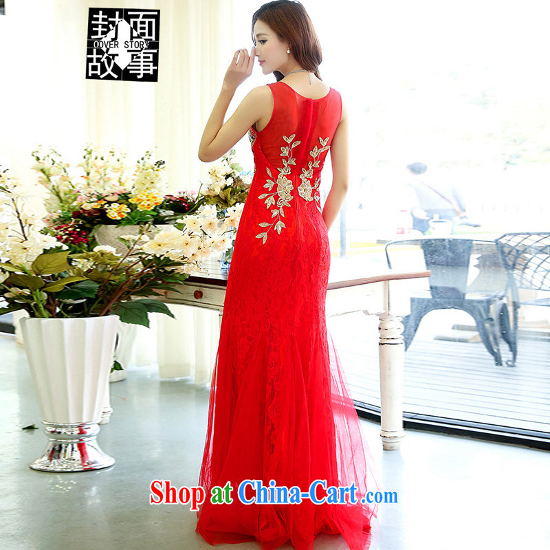 Cover Story 2015 new luxurious, elegant and sexy shoulders crowsfoot bridal dresses car model Kit moderator Performance Service Bridal toast dress water green XL, cover story (cover story), and, on-line shopping
