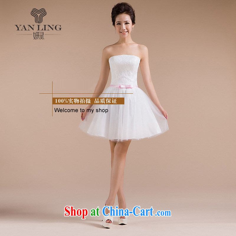 2015 new compact erase chest floral lace skirt decorated by three-dimensional floral styling small dress LF 181 white XL