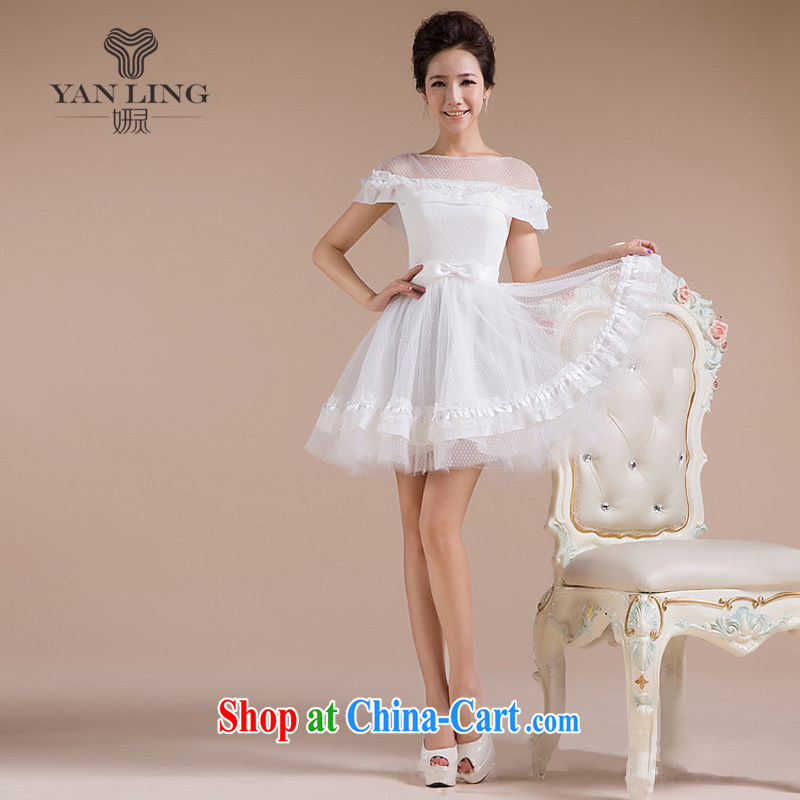 2015 new Openwork lace lace skirt yarn field shoulder sexy luxurious Sweet elegant small dress LF 165 white XXL