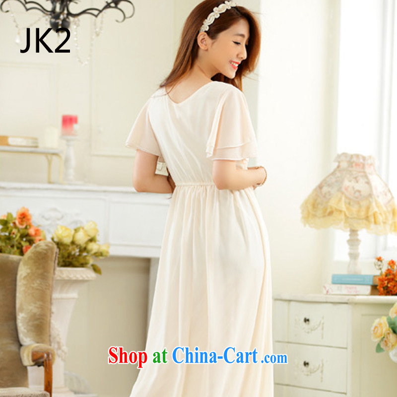 High-end atmosphere annual horn cuff, V collar long dress snow woven dresses JK 2 champagne color XXXL, JK 2. YY, shopping on the Internet