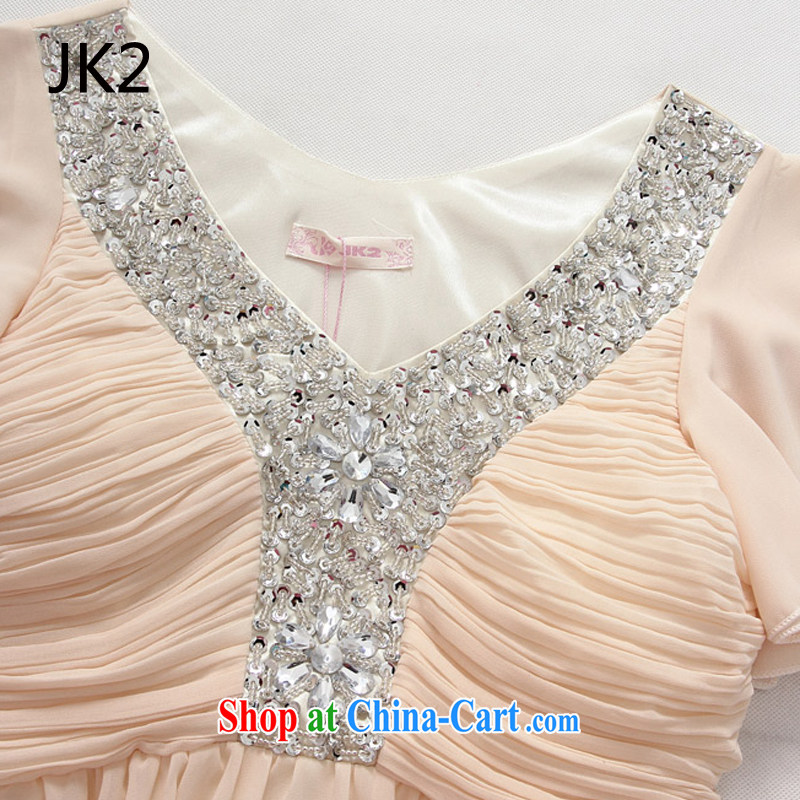 High-end atmosphere annual horn cuff, V collar long dress snow woven dresses JK 2 champagne color XXXL, JK 2. YY, shopping on the Internet