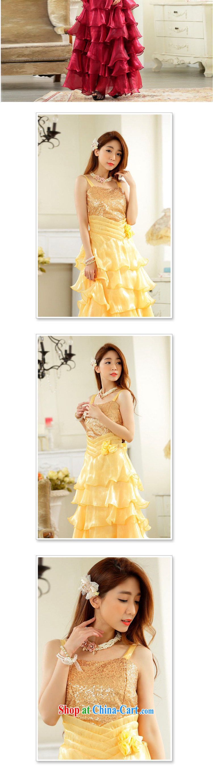 Show the eyes show skirts night reception presided over the skirt with Princess dress straps long evening dress dresses JK 2 yellow XXXL pictures, price, brand platters! Elections are good character, the national distribution, so why buy now enjoy more preferential! Health