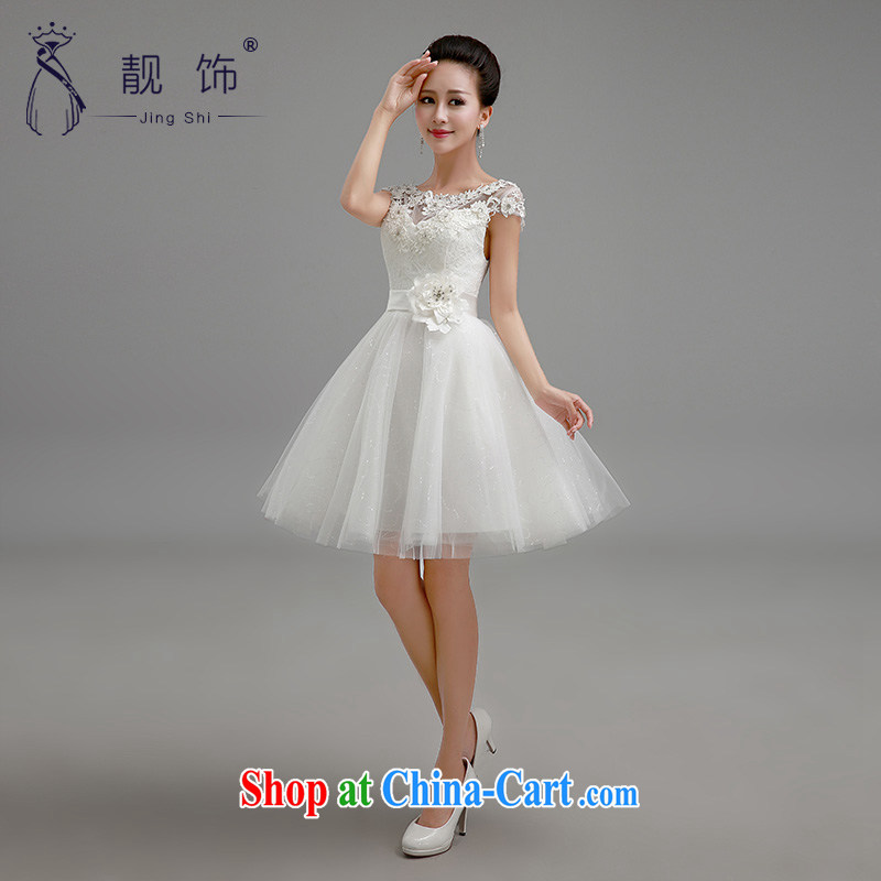 Beautiful ornaments 2015 new bridesmaid dress a shoulder white lace floral skirts shaggy dress tied with a small dress sister dress bridesmaid clothing white M, beautiful ornaments JinGSHi), and, on-line shopping