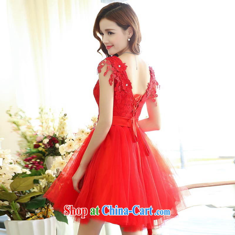 wedding dresses 178, short-sleeved red, bridal wedding dress a sleeveless vest lace hook spent tied with women serving toast bridesmaid clothing winter red L, TRIUMPHANTKS, shopping on the Internet