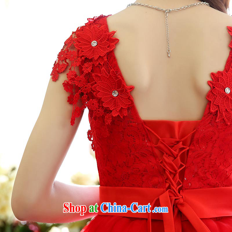 wedding dresses 178, short-sleeved red, bridal wedding dress a sleeveless vest lace hook spent tied with women serving toast bridesmaid clothing winter red L, TRIUMPHANTKS, shopping on the Internet