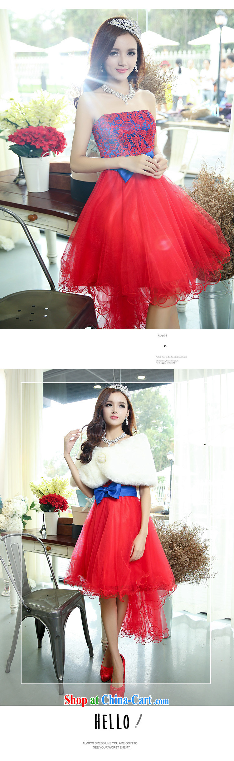 Caesar 180 wedding dresses new 2015 red long bridal wedding dress girl toast serving bridesmaid clothing winter wiped chest shaggy dress tail, with red with blue XL pictures, price, brand platters! Elections are good character, the national distribution, so why buy now enjoy more preferential! Health
