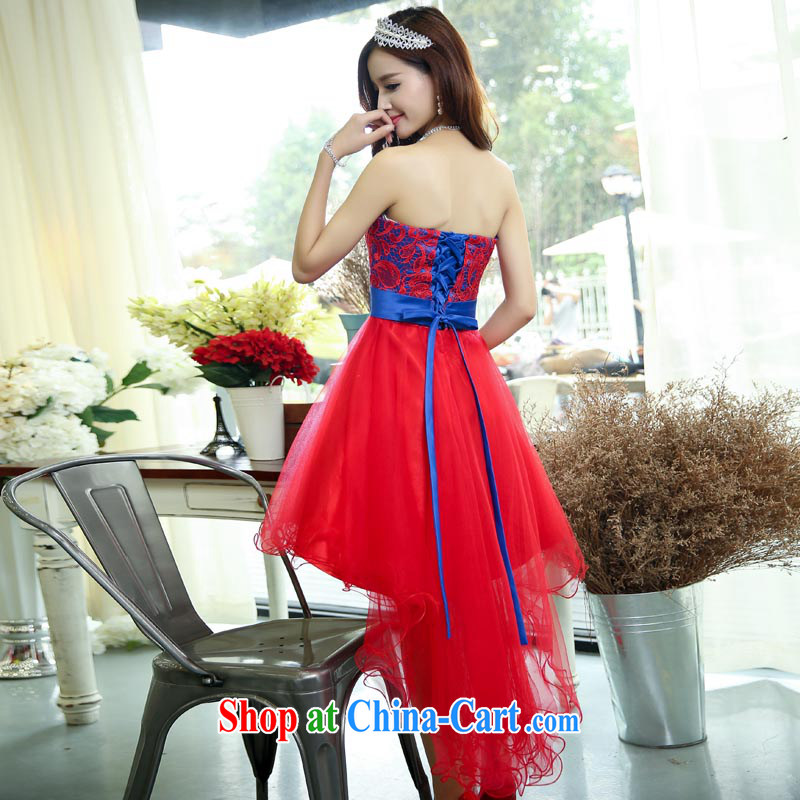 Caesar 180 wedding dresses new 2015 red long bridal wedding dress girl toast serving bridesmaid clothing winter wiped chest shaggy dress tail, with red with blue XL, TRIUMPHANTKS, shopping on the Internet
