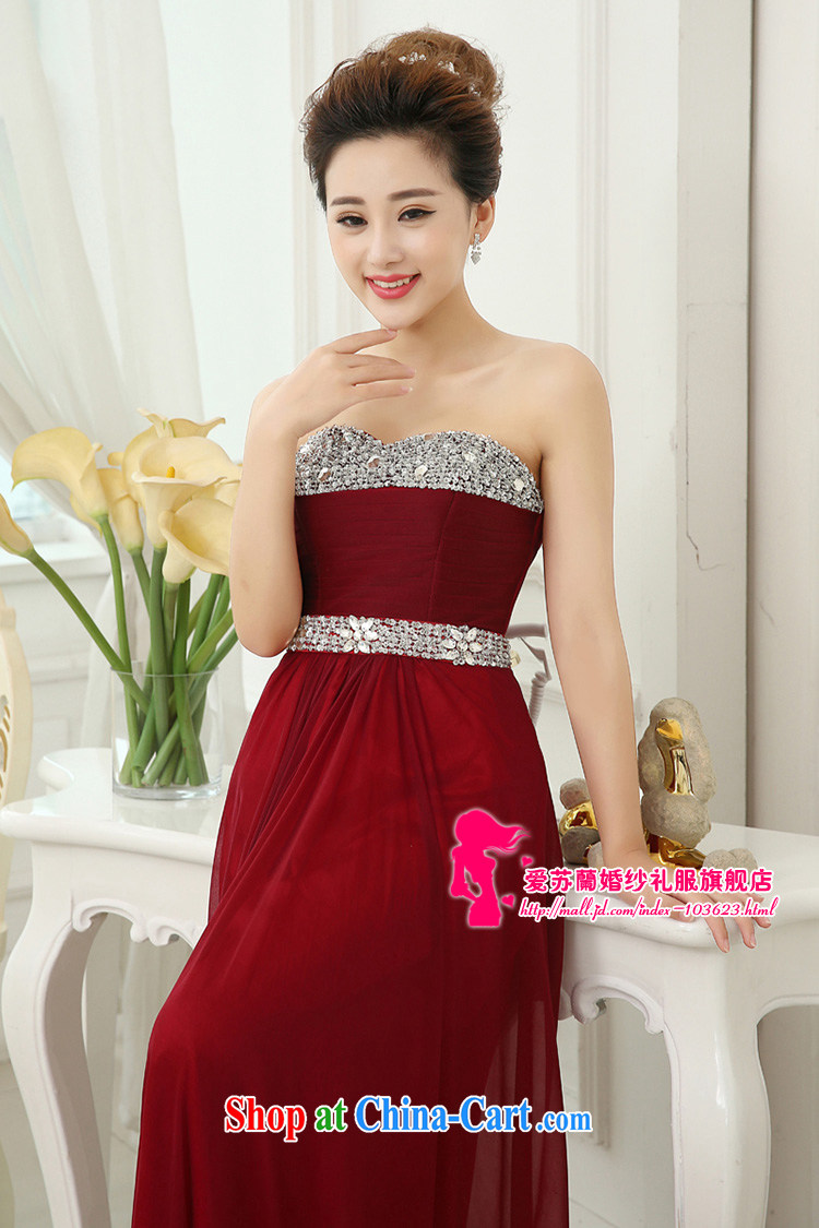 2015 New Long wedding dress wiped chest dress toast winter clothing winter pregnant fashion bridal evening dress dark red XXXL pictures, price, brand platters! Elections are good character, the national distribution, so why buy now enjoy more preferential! Health