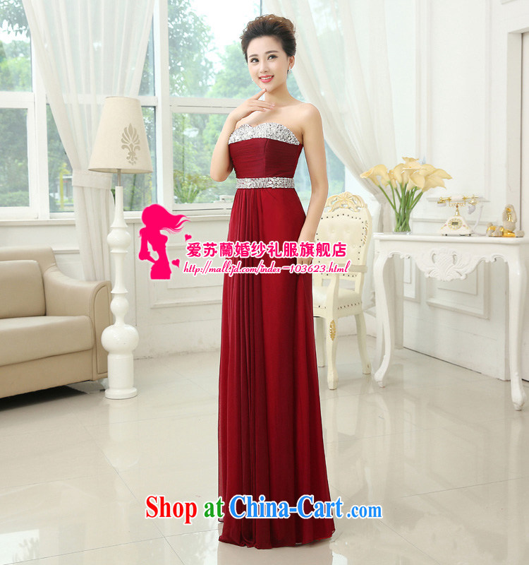 2015 New Long wedding dress wiped chest dress toast winter clothing winter pregnant fashion bridal evening dress dark red XXXL pictures, price, brand platters! Elections are good character, the national distribution, so why buy now enjoy more preferential! Health