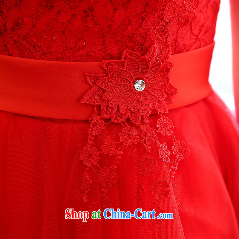 The double-wedding dresses 2015 new bridesmaid serving short, sweet bride shaggy dress bows double-shoulder embroidered flouncing sexy dress white S, the 1000 (BENQIAN), and, on-line shopping