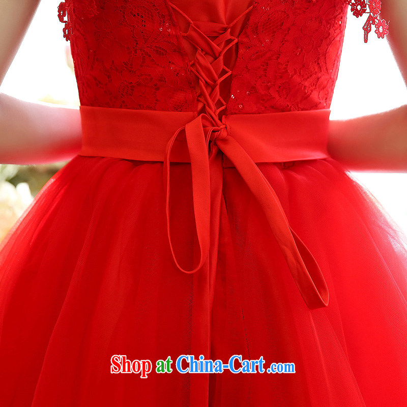 The double-wedding dresses 2015 new bridesmaid serving short, sweet bride shaggy dress bows double-shoulder embroidered flouncing sexy dress white S, the 1000 (BENQIAN), and, on-line shopping