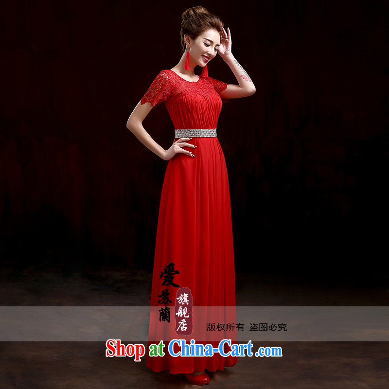 Toasting Service Bridal Fashion 2015 new Korean wiped his chest long red marriage high waist dress spring red XXL so Balaam, and shopping on the Internet