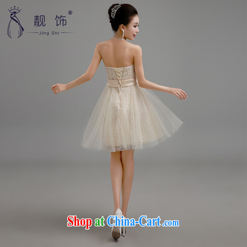 Beautiful ornaments 2015 new bridesmaid dress Mary Magdalene ballet chest Silk Dresses skirts shaggy dress tied with a small dress sister skirt champagne color. contact customer service, beautiful ornaments JinGSHi), online shopping