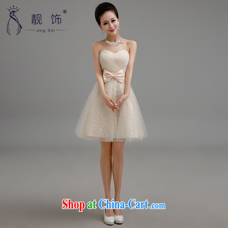 Beautiful ornaments 2015 new bridesmaid dress Mary Magdalene ballet chest Silk Dresses skirts shaggy dress tied with a small dress sister skirt champagne color. contact customer service, beautiful ornaments JinGSHi), online shopping