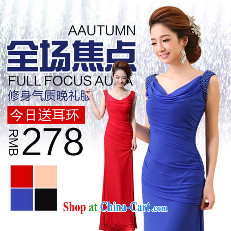 married love Evening Dress 2014 new long double-shoulder bridal wedding toast service banquet performances at Merlion dress fall and winter girls royal blue XL, married love, and, shopping on the Internet