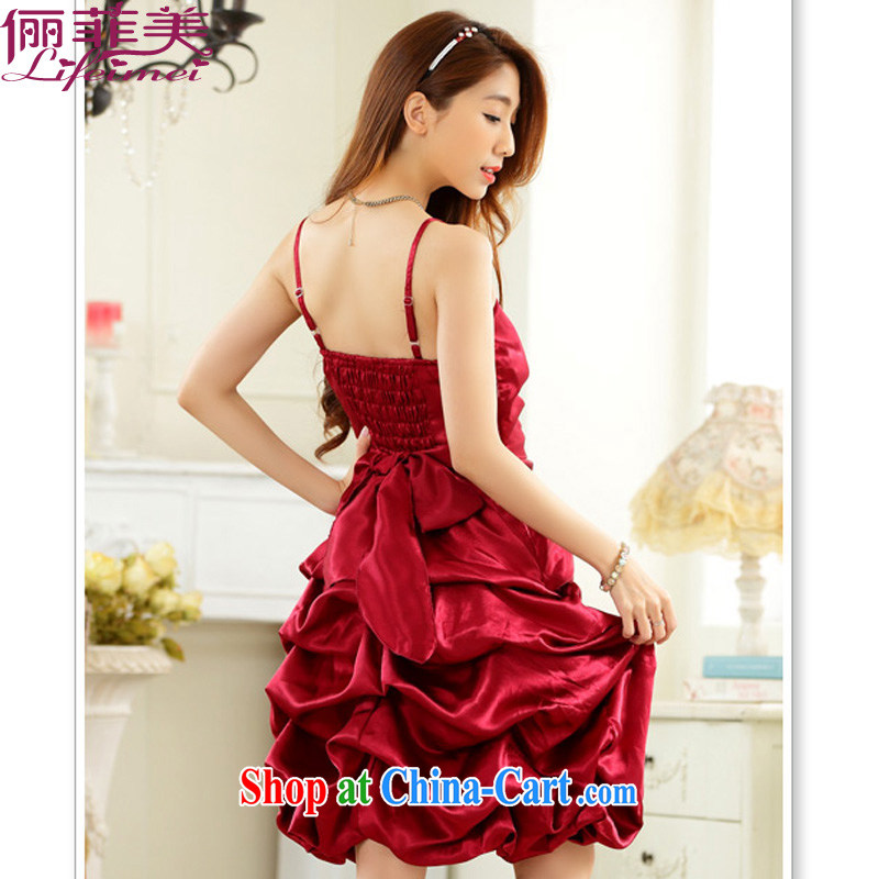An Philippines and the United States 2015 new stylish evening dress straps the wrinkles show skirts lantern skirt the small dress dresses package mail wine red XXXL, facilitating Philippines and the United States, shopping on the Internet