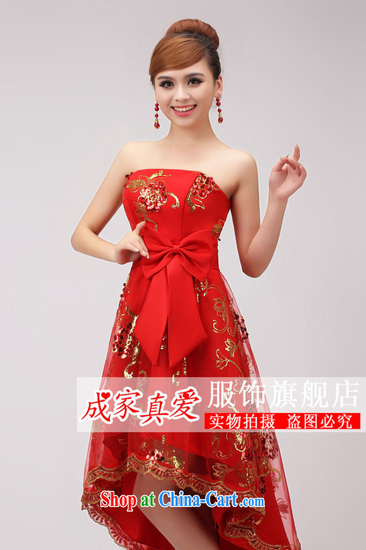 married love toast Service Bridal Fashion 2015 new wedding dresses short before long after erase chest lace wedding dress autumn female Red XXL pictures, price, brand platters! Elections are good character, the national distribution, so why buy now enjoy more preferential! Health