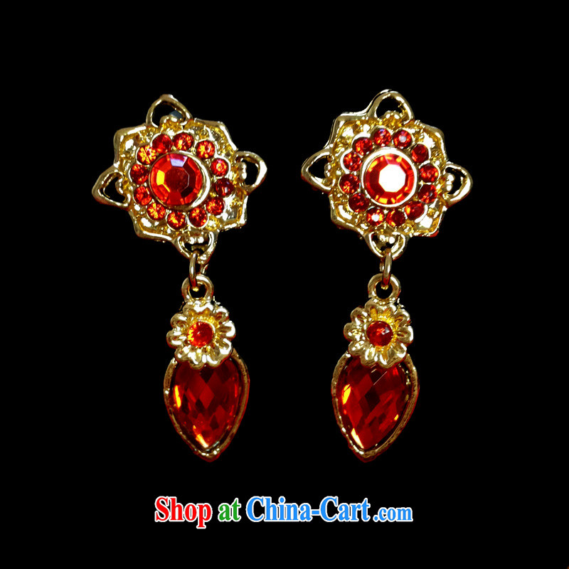 (Quakers, bride wedding dresses accessories jewelry Korean red water diamond necklace earrings bridal-jewelry and ornaments, and friends (LANYI), shopping on the Internet