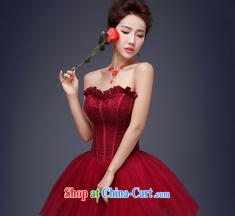 The Vanessa summer evening dress bridal wedding dress short strap dress wine red bridal toast serving small dress party banquet dress wine red evening dress XXL pictures, price, brand platters! Elections are good character, the national distribution, so why buy now enjoy more preferential! Health