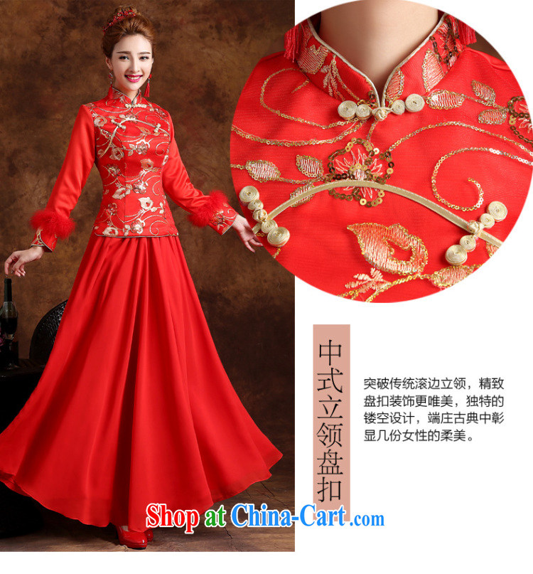 Marriage true love toast winter clothes dresses 2015 new improved Bridal Fashion wedding dress retro long-sleeved long red XXL pictures, price, brand platters! Elections are good character, the national distribution, so why buy now enjoy more preferential! Health