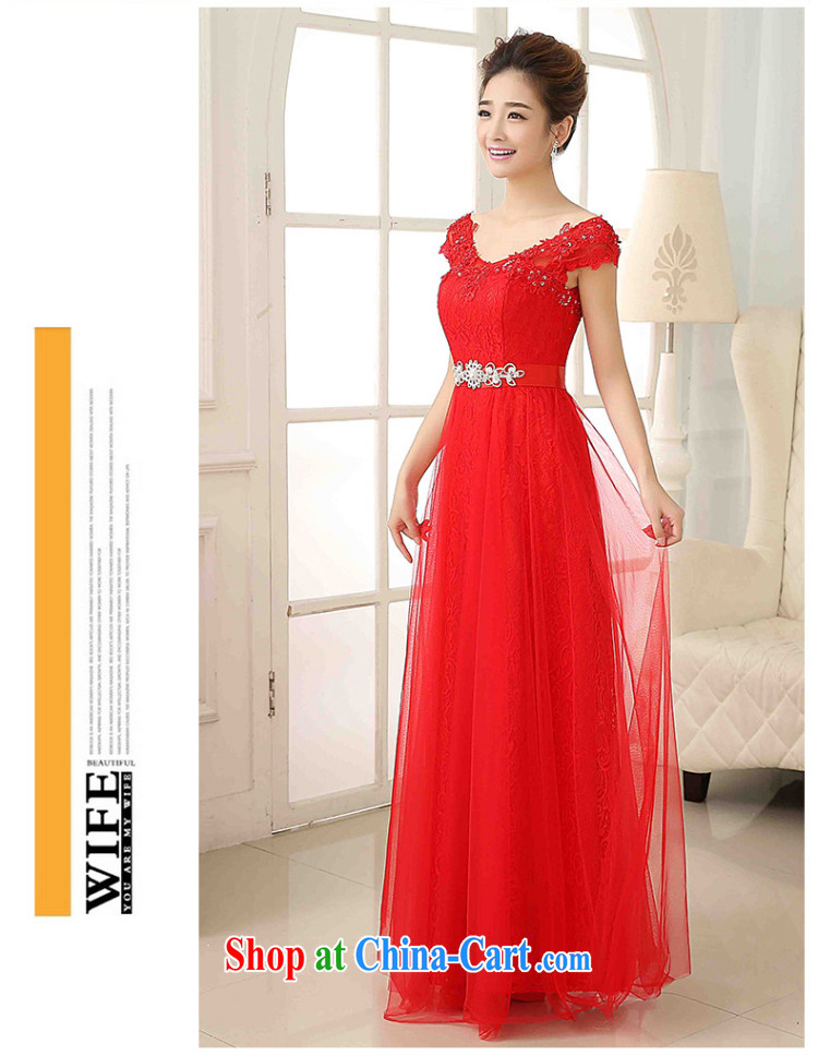 Getting married is really love toast Service Bridal Fashion 2015 new wedding dresses the Field shoulder Deep V collar long marriage dress autumn and winter red XXL pictures, price, brand platters! Elections are good character, the national distribution, so why buy now enjoy more preferential! Health