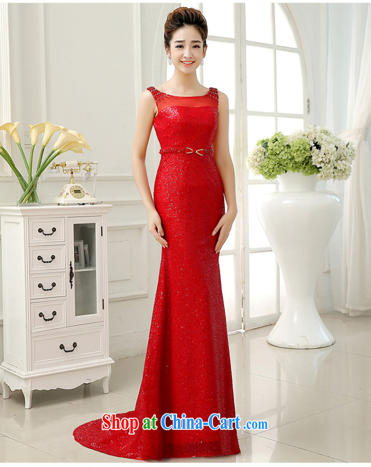 married love toast Service Bridal Fashion 2015 new wedding dresses shoulders crowsfoot wedding dress tail serving the autumn and winter red XL pictures, price, brand platters! Elections are good character, the national distribution, so why buy now enjoy more preferential! Health