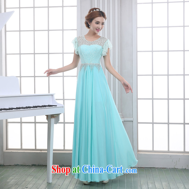 married love wedding dresses bridal toast clothing bridal moderator clothing evening dress 2015 New Long married women Beauty blue XL