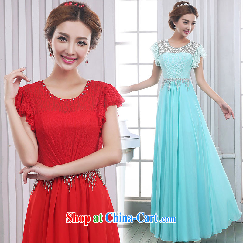 married love wedding dresses bridal toast clothing bridal moderator clothing evening dress 2015 new long marriage, cultivating female blue XL, married love, shopping on the Internet