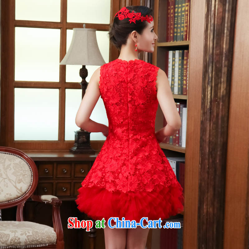 married love 2014 new larger Winter Package and short, double-shoulder the shoulder the Show bridesmaid bridal dinner with small dress red XL family love, shopping on the Internet