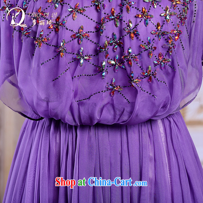 More than Li Qi 2015 Evening Dress bat sleeves cultivating long gown annual dress upscale moderator dress light purple S, Li Qi (Doris dress), shopping on the Internet