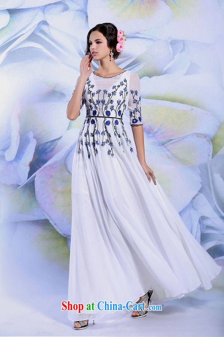 Doris Kay dress 2015 white embroidery long cultivating temperament long skirt moderator dress white S pictures, price, brand platters! Elections are good character, the national distribution, so why buy now enjoy more preferential! Health