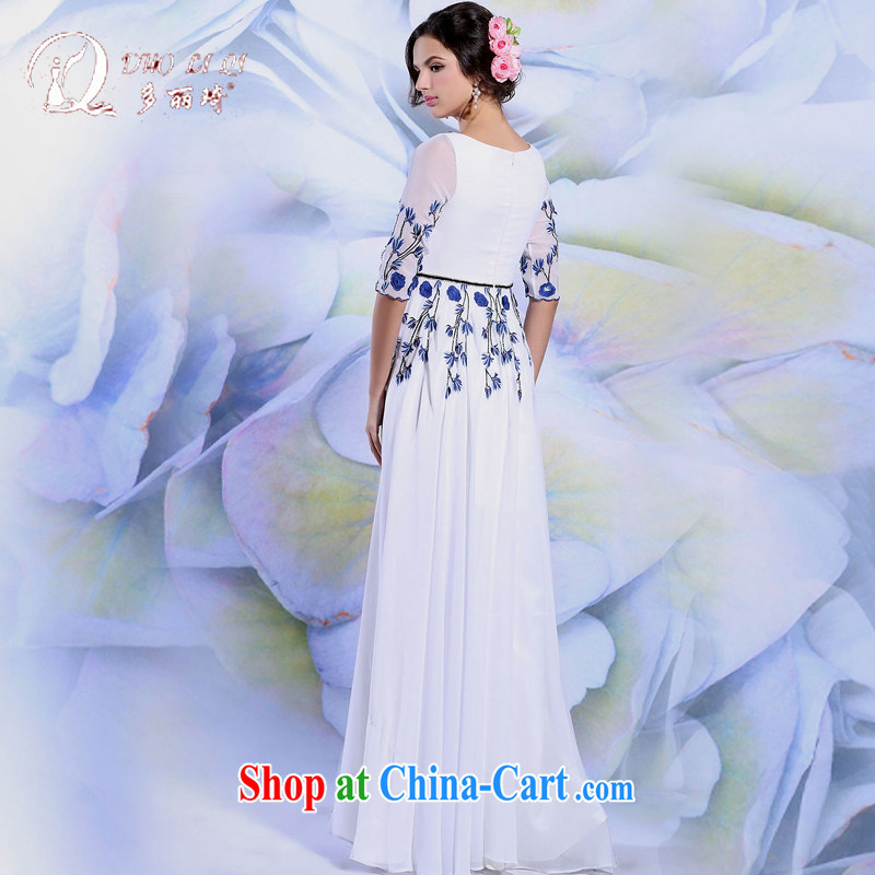 Multi-LAI Ki Evening Dress 2015 white embroidery long cultivating temperament long skirt moderator dress white S, Lai Ki (Doris dress), online shopping