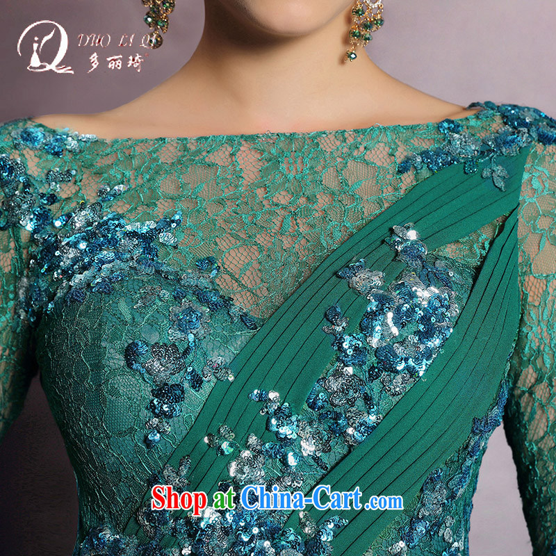 Multi-LAI Ki Annual Meeting 2015 dress green long, annual company tail Bluetooth evening gown dress green XXL, Li Qi (Doris dress), online shopping
