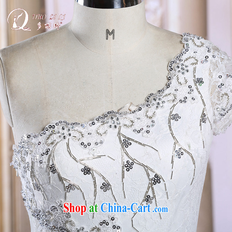 Multi-LAI Ki Evening Dress 2015 White single shoulder banquet dress long annual meeting moderator small dress white XXL, Lai Ki (Doris dress), and, on-line shopping