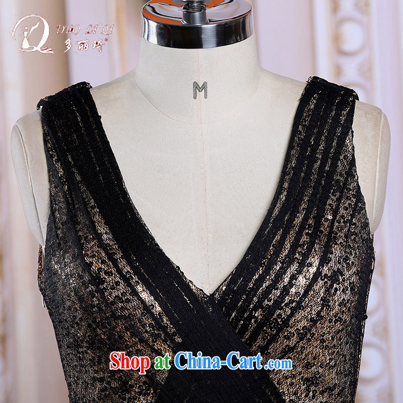 Multi-LAI Ki 2015 banquet dress long black shoulders the annual standard small dress girls black XXL, multi-lai-ki (Doris dress), online shopping
