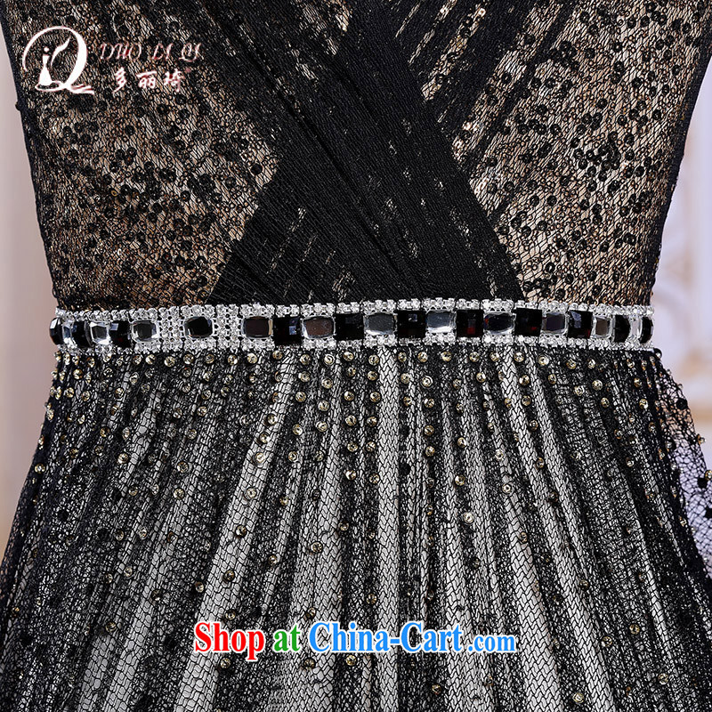 Multi-LAI Ki 2015 banquet dress long black shoulders the annual standard small dress girls black XXL, multi-lai-ki (Doris dress), online shopping