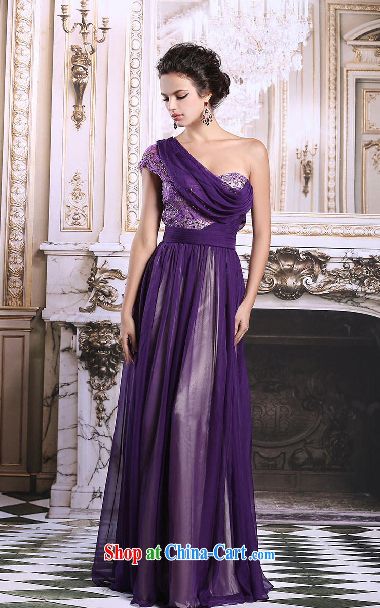 Doris Kay bridal toast winter clothing purple single shoulder bridesmaid sister Annual Meeting banquet moderator dress long purple XXL pictures, price, brand platters! Elections are good character, the national distribution, so why buy now enjoy more preferential! Health