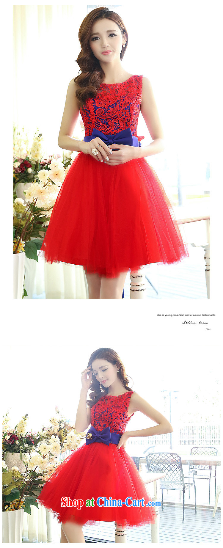 Air Shu Diane 2015 New Red bridal lace wedding wedding small dress dresses short bows service bridesmaid with red XL pictures, price, brand platters! Elections are good character, the national distribution, so why buy now enjoy more preferential! Health